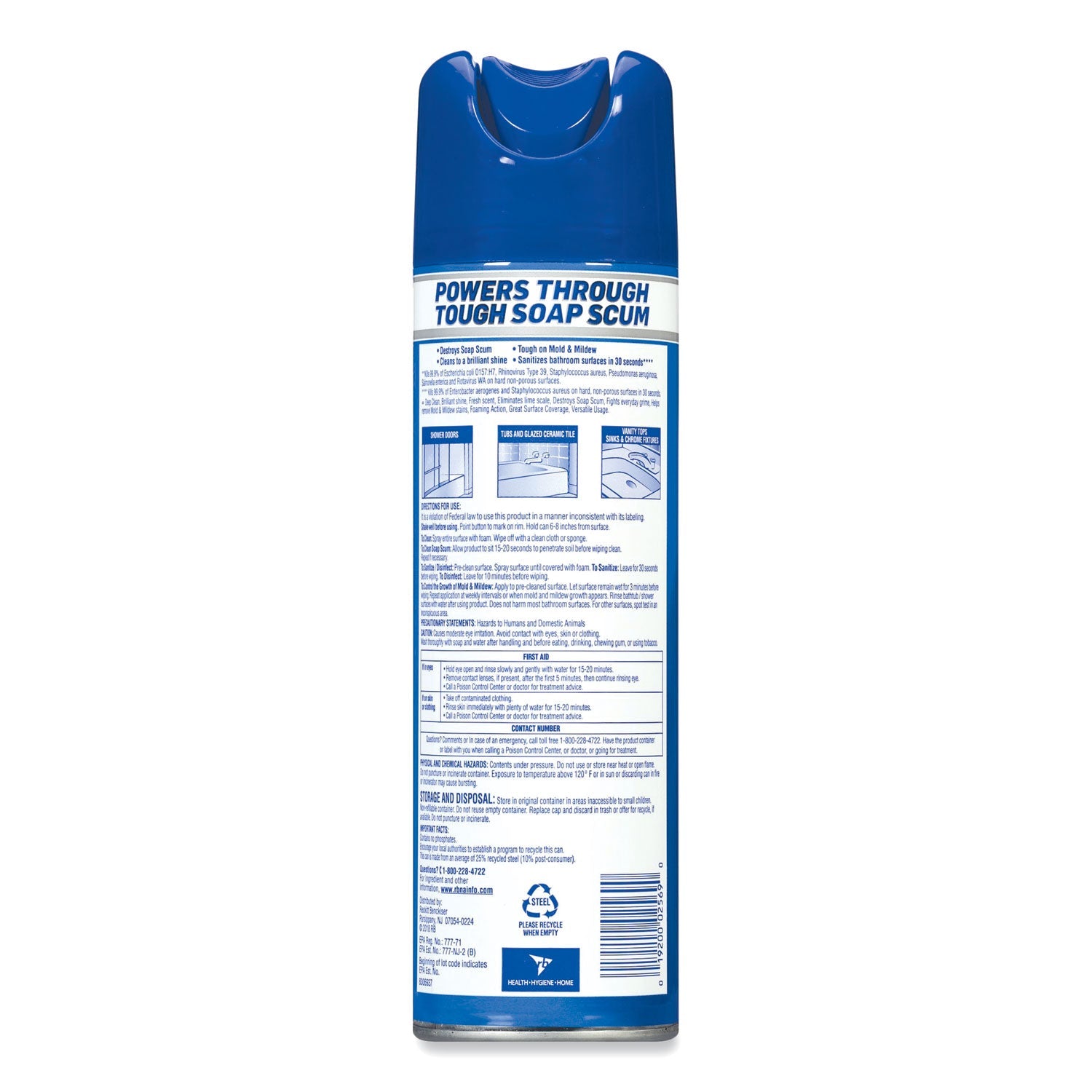 LYSOL Power Foam Bathroom Cleaner, 24 oz Aerosol Spray